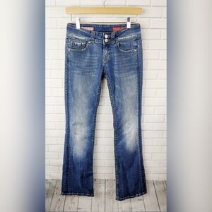 Yaso Deconstructed Bootcut Blue Jeans Women's Size 1/2 Juniors